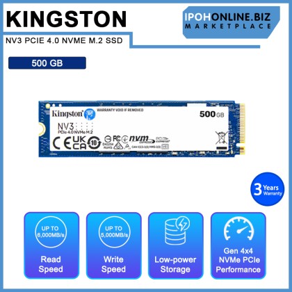 KINGSTON NV3 SNV3S 500GB/1TB/2TB SSD M.2 2280 NVME PCIE 4.0 Up To 6000MB/S Read Solid State Drive KINGSTON NV3 SNV3S 500GB/1TB/2TB SSD M.2 2280 NVME PCIE 4.0 Up To 6000MB/S Read Solid State Drive